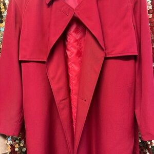 Chic Red Women's Trench Coat